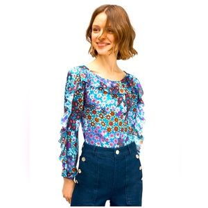 NWOT Kate Spade pacific petals chiffon blouse